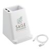 Wireless Charger Pen Holder w/ Dual Outputs White | No Imprint | not available | not available