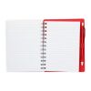 5" x 7" Recycled Dual Pocket Spiral Notebook w Pen Red with White | No Imprint | not available | not available