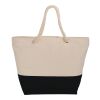 Zippered 12oz Cotton Canvas Rope Tote Standard | Black | No Imprint | not available | not available