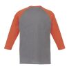 Men's DAKOTA Three Quarter Tee Orange Heather-Medium Heather Grey | L