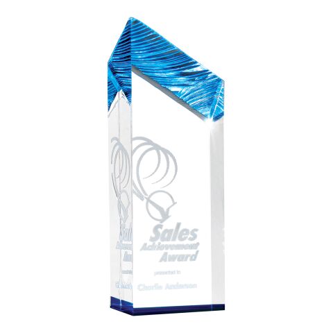 Large Chisel Tower Award Translucent Blue | No Imprint