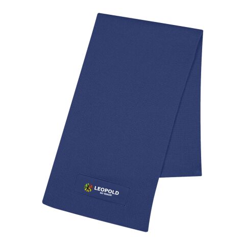 Knit Scarf With Patch Royal Blue