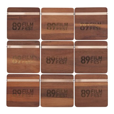 Graze Wood and Metal Coaster Set Standard | Wood | No Imprint | not available | not available