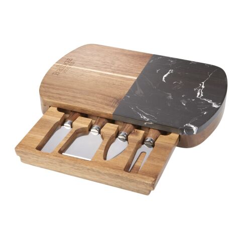 Black Marble Cheese Board Set with Knives Standard | Natural | No Imprint | not available | not available