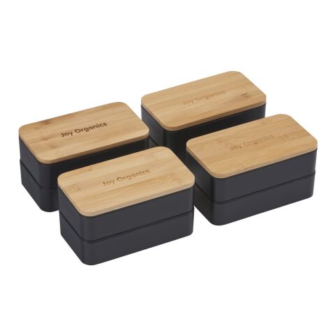 Stackable Bamboo Fiber Bento Box Standard | Black | No Imprint | not available | not available