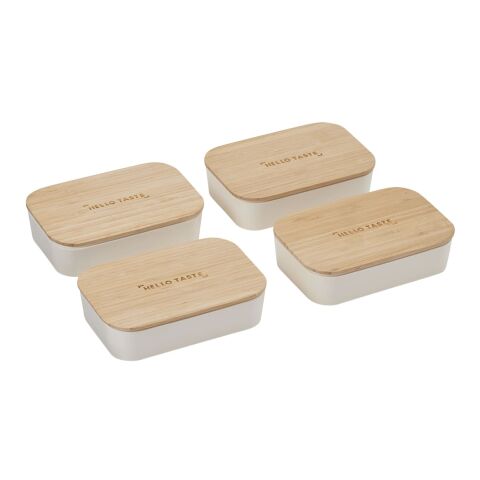 Bamboo Fiber Lunch Box with Cutting Board Lid Light Yellow
