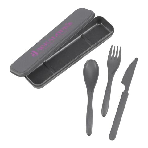 Bamboo Fiber Cutlery Set Black | No Imprint | not available | not available