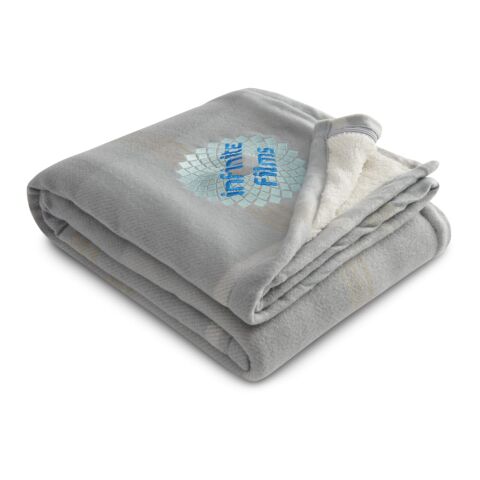 Plaid Fleece Sherpa Blanket Gray