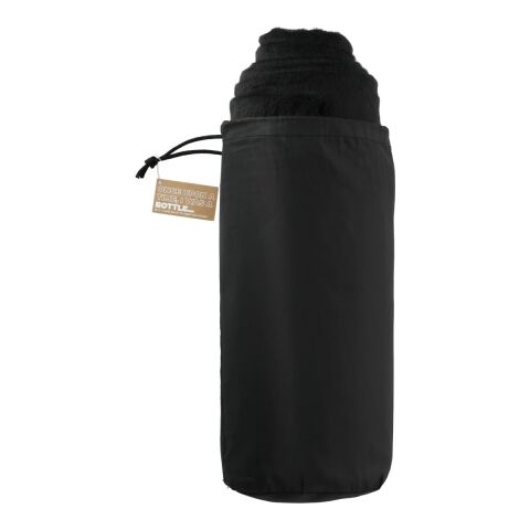 100% Recycled PET Fleece Blanket with RPET Pouch Standard | Black | No Imprint | not available | not available