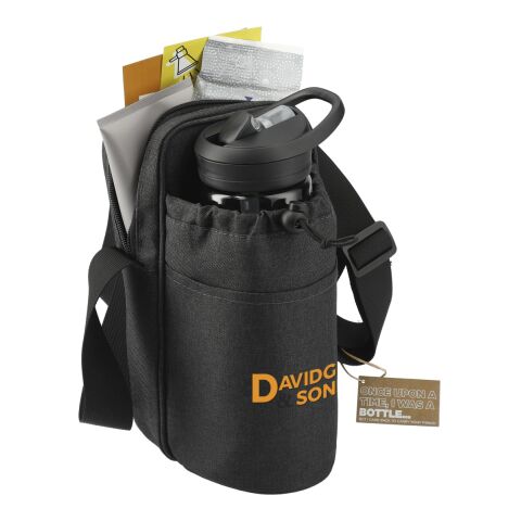 Traver RPET Adjustable Bottle Sling Cooler w/Pouch Charcoal | No Imprint | not available | not available