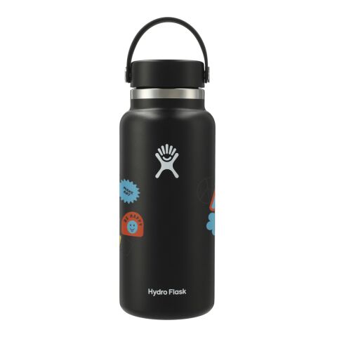 Hydro Flask® Wide Mouth With Flex Cap 32oz Standard | Black | Laser Engraving | Centered on tumbler opposite Hydro Flask, - Center of art 5.75" up from bottom | 2.30 Inches × 1.25 Inches