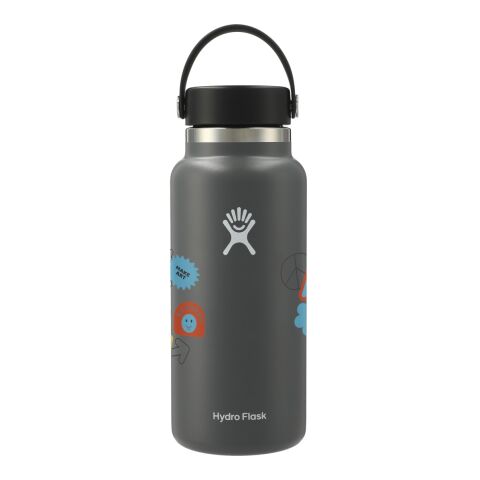 Hydro Flask® Wide Mouth With Flex Cap 32oz Standard | Stone | Laser Engraving | Centered on tumbler opposite Hydro Flask, - Center of art 5.75" up from bottom | 2.30 Inches × 1.25 Inches