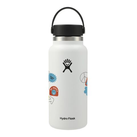 Hydro Flask® Wide Mouth With Flex Cap 32oz Standard | White | Laser Engraving | Centered on tumbler opposite Hydro Flask, - Center of art 3.68&quot; up from bottom | 2.30 Inches × 4.75 Inches