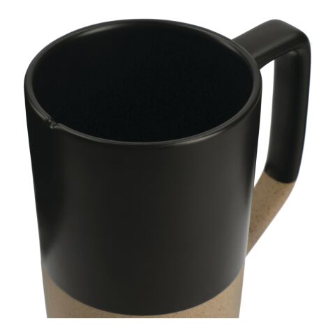 Tahoe Tea &amp; Coffee Ceramic Mug with Wood Lid 16oz Black | No Imprint