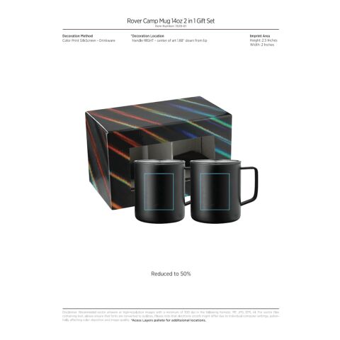 Rover Camp Mug 14oz  2 in 1 Gift Set White | No Imprint