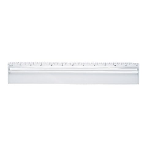 Plastic 12" Ruler With Magnifying Glass White