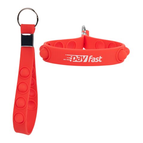 Push Pop Stress Reliever Keychain Red