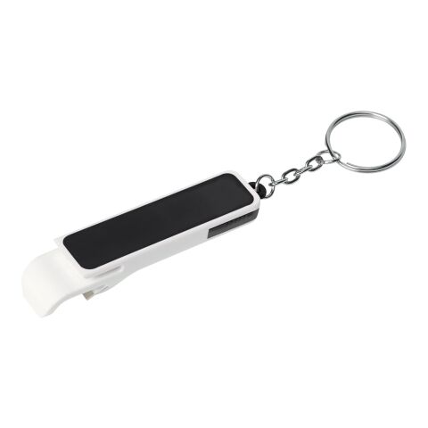 Bottle Opener/Phone Stand Key Chain White/Black | No Imprint | not available | not available