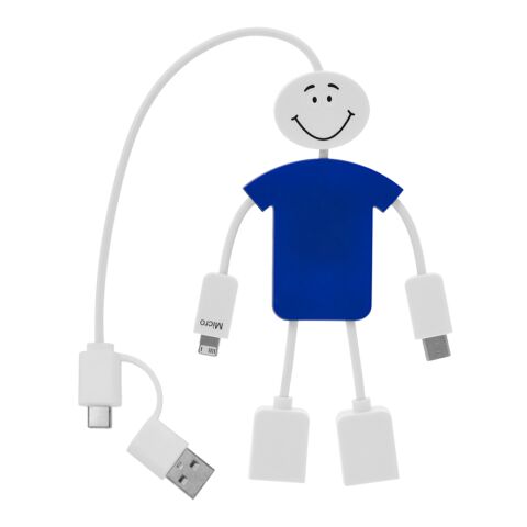 Techmate 3-In-1 Charging Cable &amp; USB Hub 2.0 White/Blue | No Imprint | not available | not available