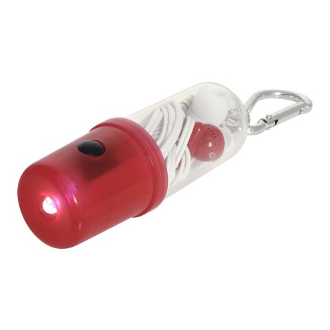 Earbuds With Flashlight Case Transparent Red | No Imprint | not available | not available