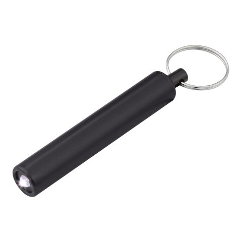 Mini Cylinder LED Flashlight Key Tag Black
