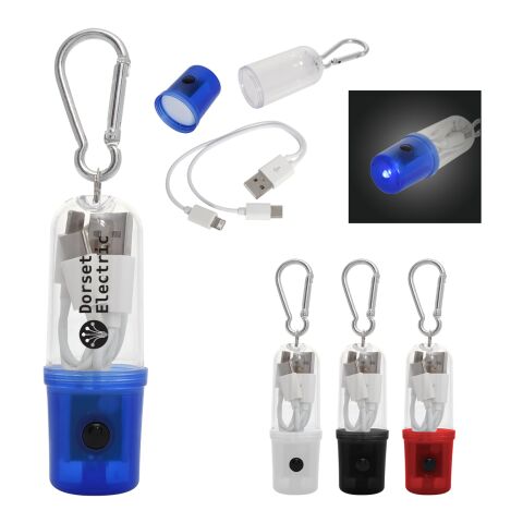 3-In-1 Charging Cable With Flashlight Case Transparent Red | No Imprint | not available | not available