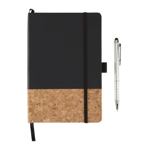 5.5" x 8.5" Lucca Cork Hard Bound JournalBook® Black | No Imprint | not available | not available