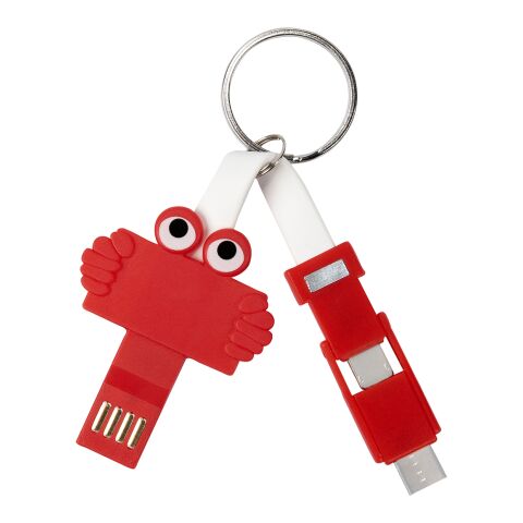 Clipster Buddy 3-In-1 Charging Cable Key Ring Red | No Imprint | not available | not available