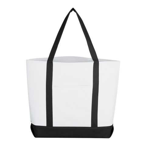 Pocket Shopper Tote Bag White/Black | No Imprint | not available | not available