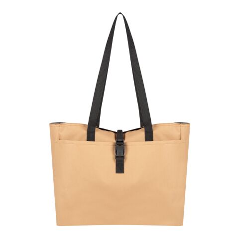 Bianca Buckle Tote Bag Tan with White | No Imprint | not available | not available