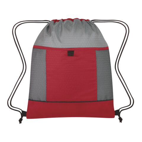 Honeycomb Ripstop Drawstring Bag Red with Gray | No Imprint | not available | not available