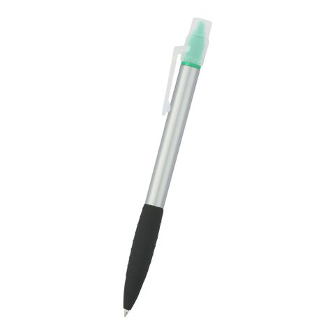 Neptune Pen With Highlighter Silver with Green