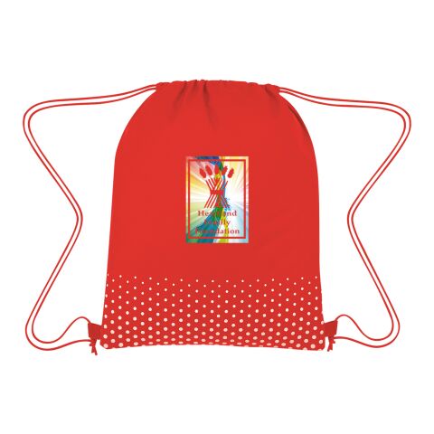 Connect The Dots Non-Woven Drawstring Bag Red with White | No Imprint | not available | not available