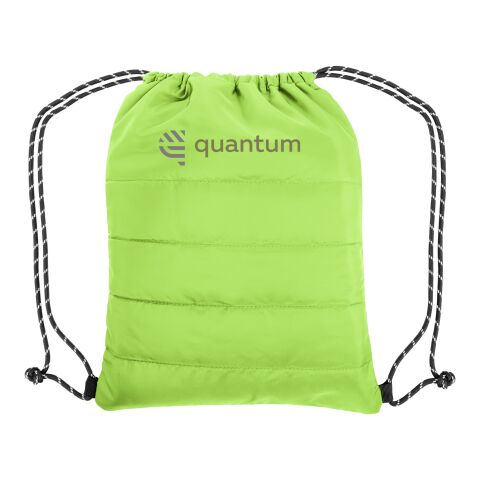 Puffy Quilted Drawstring Bag Lime
