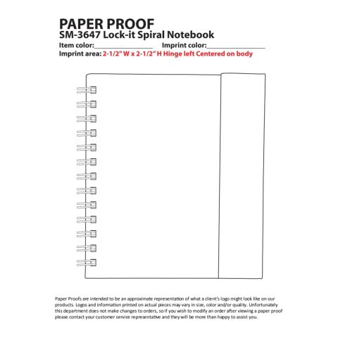 6.5&quot; x 7&quot; Lock-it Spiral Notebook w/Pen Blue | No Imprint | not available | not available