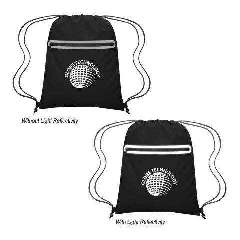 FARSIGHT REFLECTIVE DRAWSTRING SPORTS PACK Black | No Imprint | not available | not available