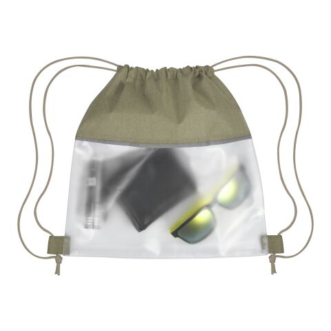 Reflective Heathered Frost Drawstring Bag Olive | No Imprint | not available | not available