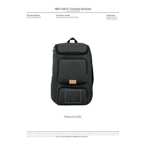 NBN Trails 15&quot; Computer Backpack Charcoal | No Imprint | not available | not available