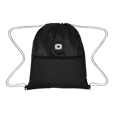 COB Light Up Heathered Drawstring Bag Standard | Black | No Imprint | not available | not available
