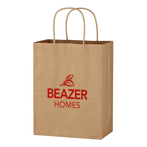 Kraft Paper Brown Shopping Bag - 8&quot; x 10-1/4&quot; Beige | No Imprint