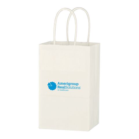 Kraft Paper White Shopping Bag - 5-1/4&quot; x 8-1/4&quot; White | No Imprint
