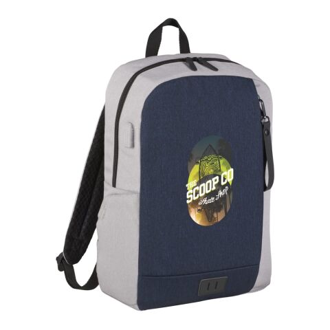 NBN Whitby Slim 15&quot; Computer Backpack w/ USB Port Navy Blue-Gray | No Imprint | not available | not available