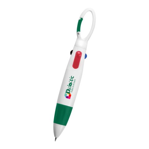 Quatro Carabiner Pen White/Green | No Imprint | not available | not available