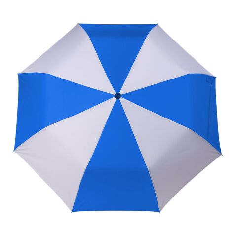 42" Recycled Folding Auto Open Umbrella Royal Blue-White