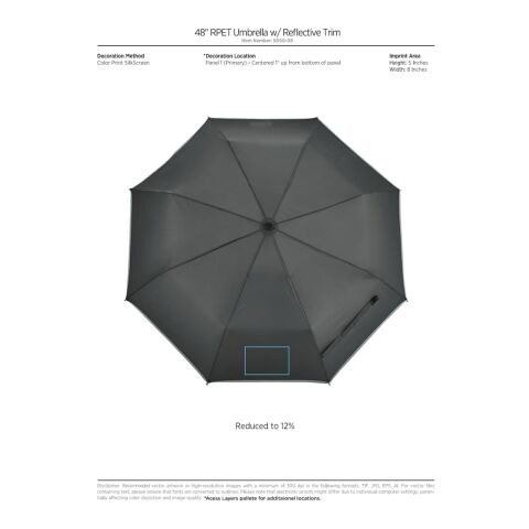 48&quot; RPET Umbrella w/ Reflective Trim Royal Blue | No Imprint | not available | not available