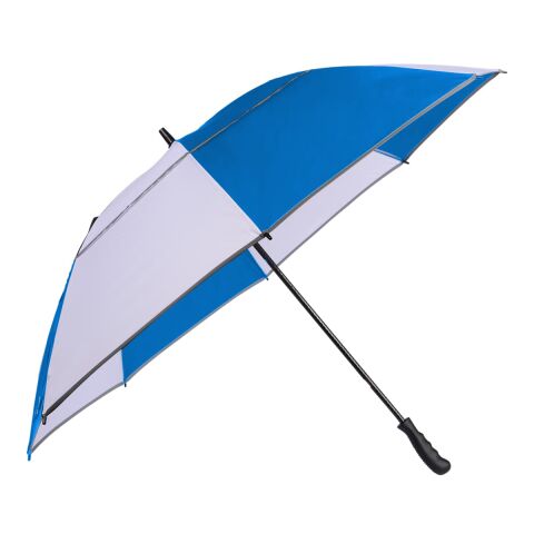 62" RPET Golf Umbrella w/ Reflective Trim Royal Blue-White