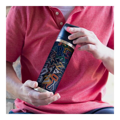 18 Oz. Full Laser Davenport Stainless Steel Bottle Navy Blue