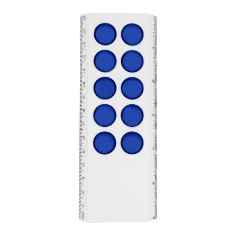 6&quot; Push Pop Stress Reliever Ruler White Royal Blue | No Imprint | not available | not available