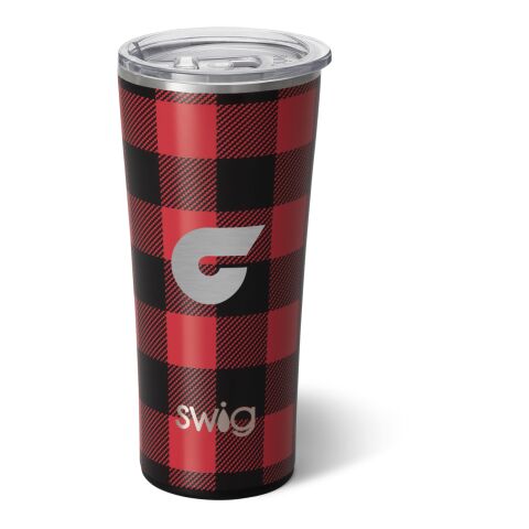 22 Oz. Swig Life™ Buffalo Plaid Stainless Steel Tumbler Red with Natural | No Imprint | not available | not available