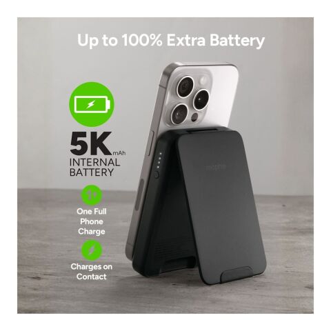 mophie® Snap+5000 mAh Wireless Power Bank w/ Stand Black | No Imprint | not available | not available